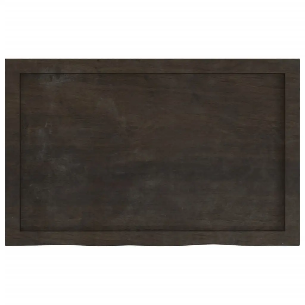 Bathroom Countertop Solid Oak Wood Dark Brown Treated Vanity Top 80x50cm