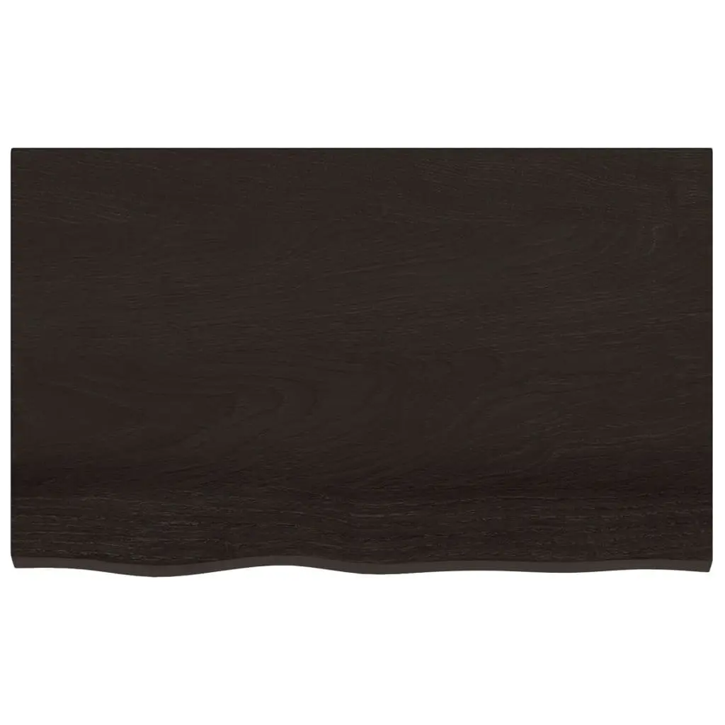 Bathroom Countertop Solid Oak Wood Dark Brown Treated Vanity Top 80x60cm