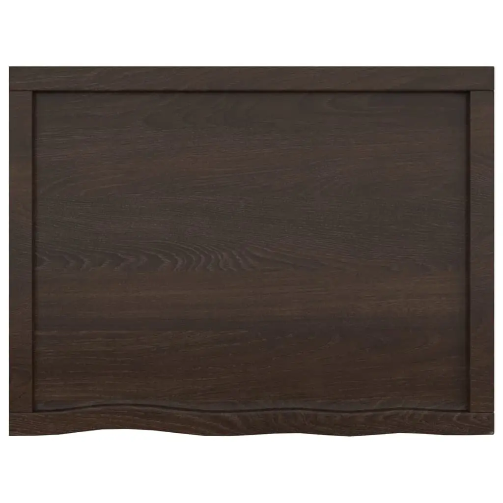 Bathroom Countertop Vanity Top Handmade Solid Oak Wood Dark Brown 80 x 60 x 6 cm