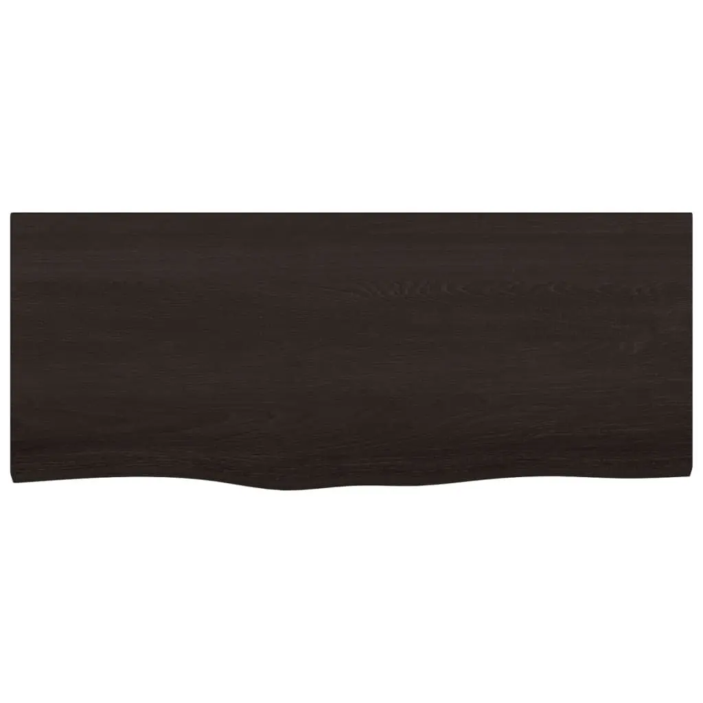 Solid Oak Bathroom Countertop Dark Brown Treated 100x40x4cm