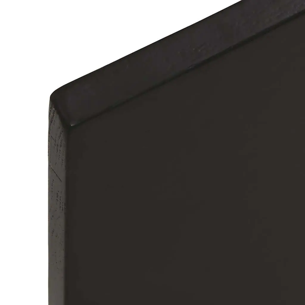 Bathroom Countertop Solid Oak Wood Dark Brown Treated Live Edge 100 x 50 x 2 cm