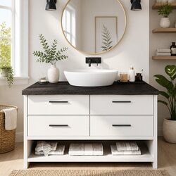 Your Dark Brown Solid Wood Bathroom Countertop 100x50x6 cm