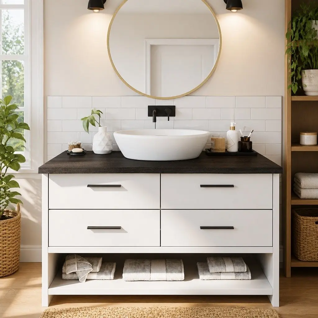 Bathroom Countertop in Solid Oak