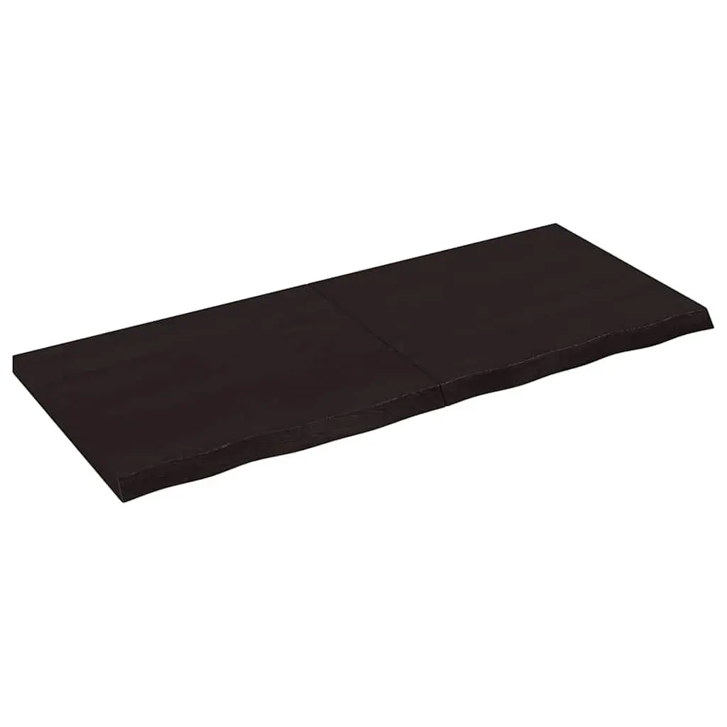 Bathroom Countertop Dark Brown Treated Solid Wood 120x50x4cm