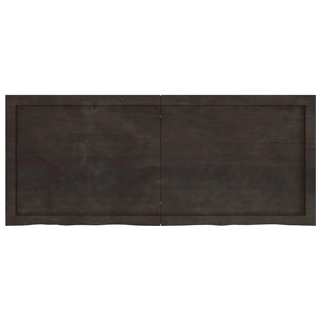 Bathroom Countertop Dark Brown Treated Solid Wood 120x50x4cm
