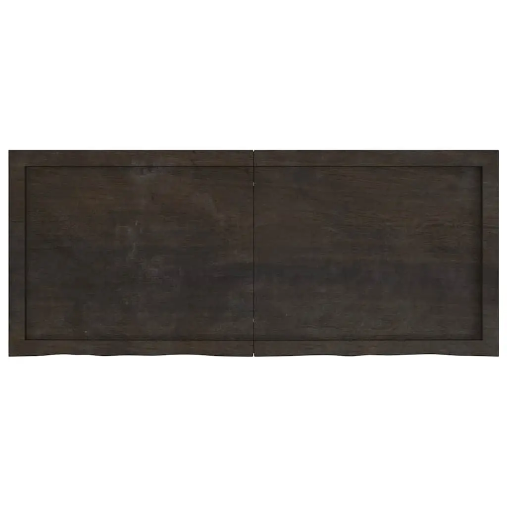 Bathroom Countertop Solid Oak Wood Dark Brown 120x50x6cm