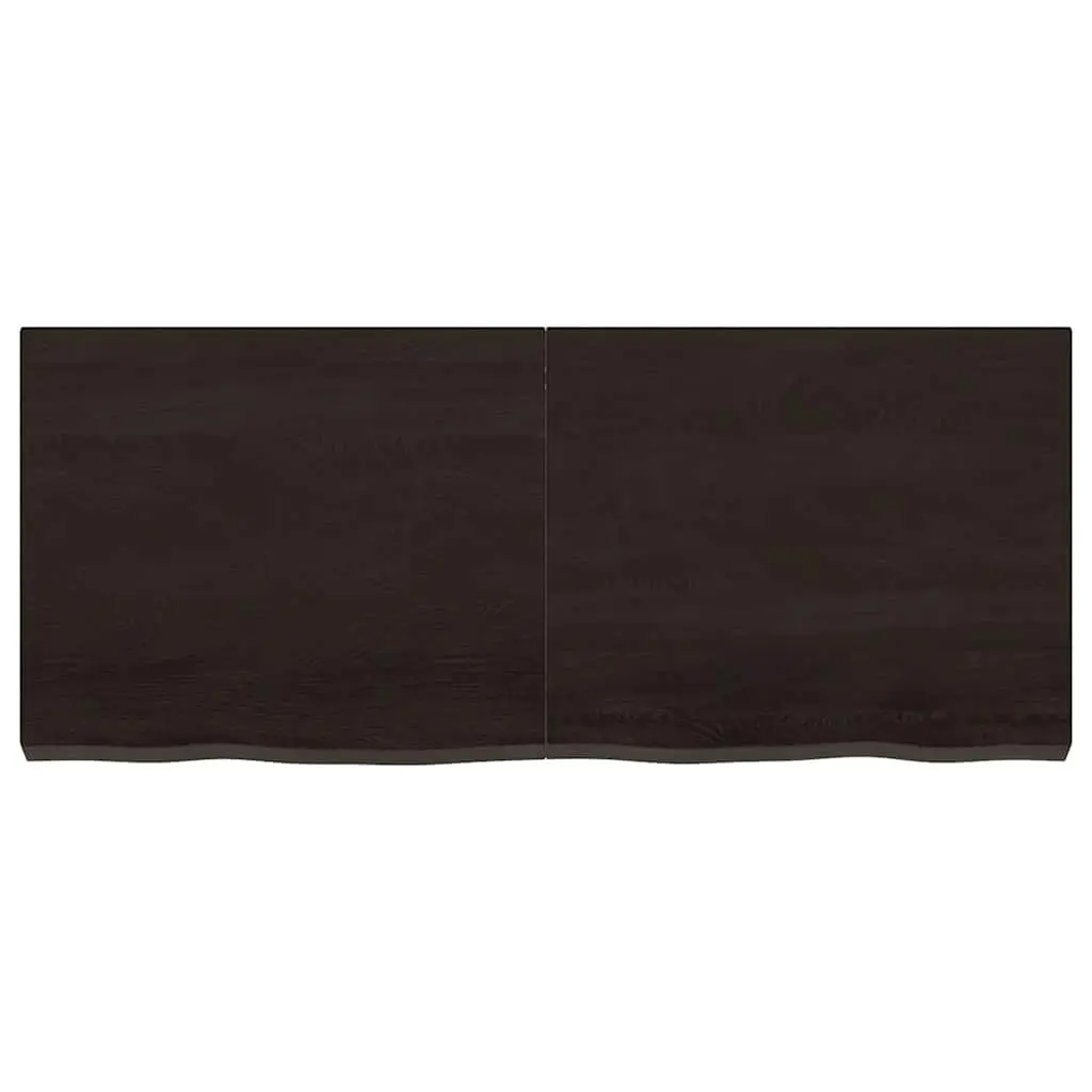 Bathroom Countertop Solid Oak Wood Dark Brown 120x50x6cm