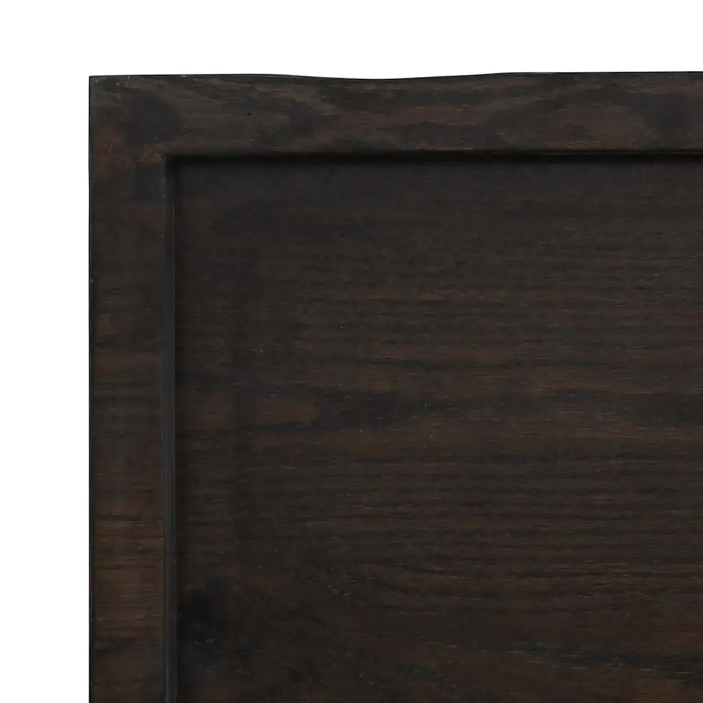 Bathroom Countertop Solid Oak Wood Dark Brown 120x50x6cm