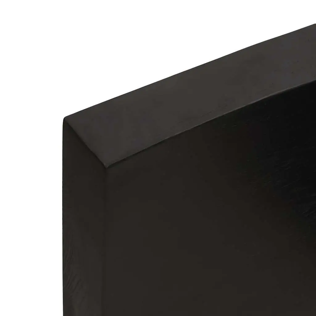Dark Brown Treated Solid Wood Bathroom Countertop 120x60x6 cm Vanity Worktop