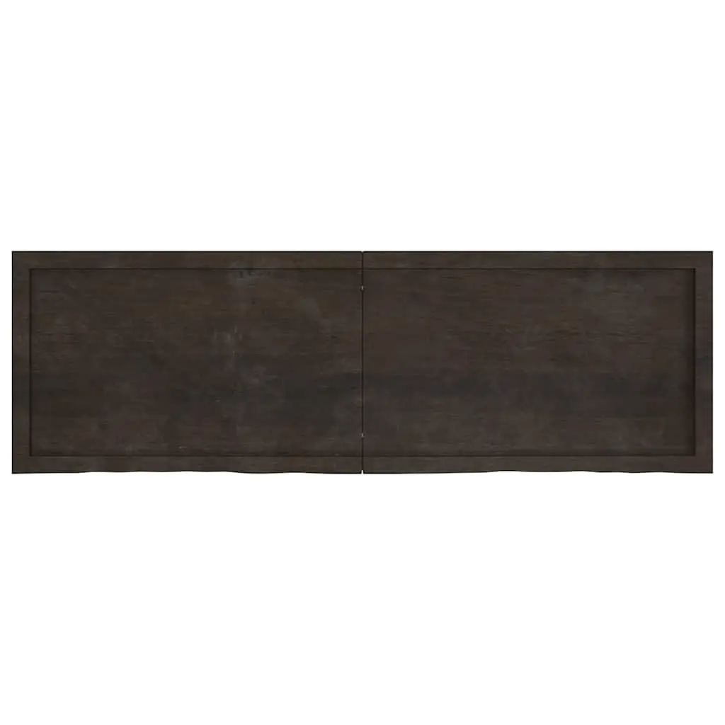Bathroom Countertop Handmade Solid Oak Dark Brown Folding 160x50x4 cm