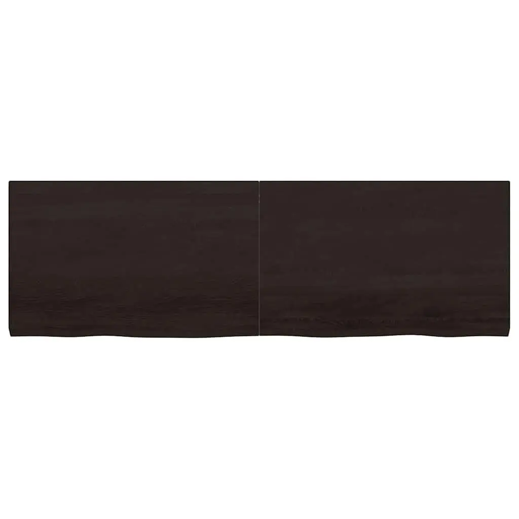 Bathroom Countertop Handmade Solid Oak Dark Brown Folding 160x50x4 cm