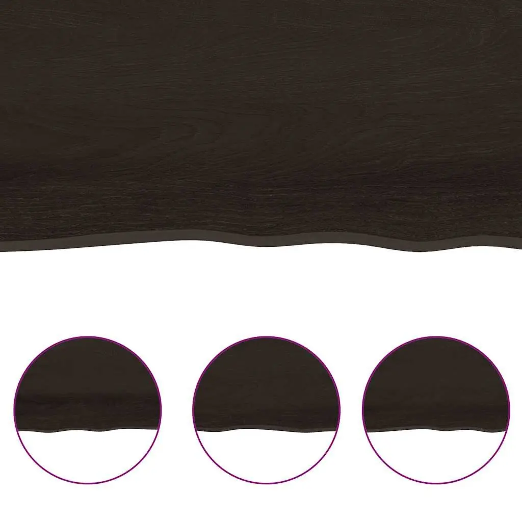 Bathroom Countertop Handmade Solid Oak Dark Brown Folding 160x50x4 cm