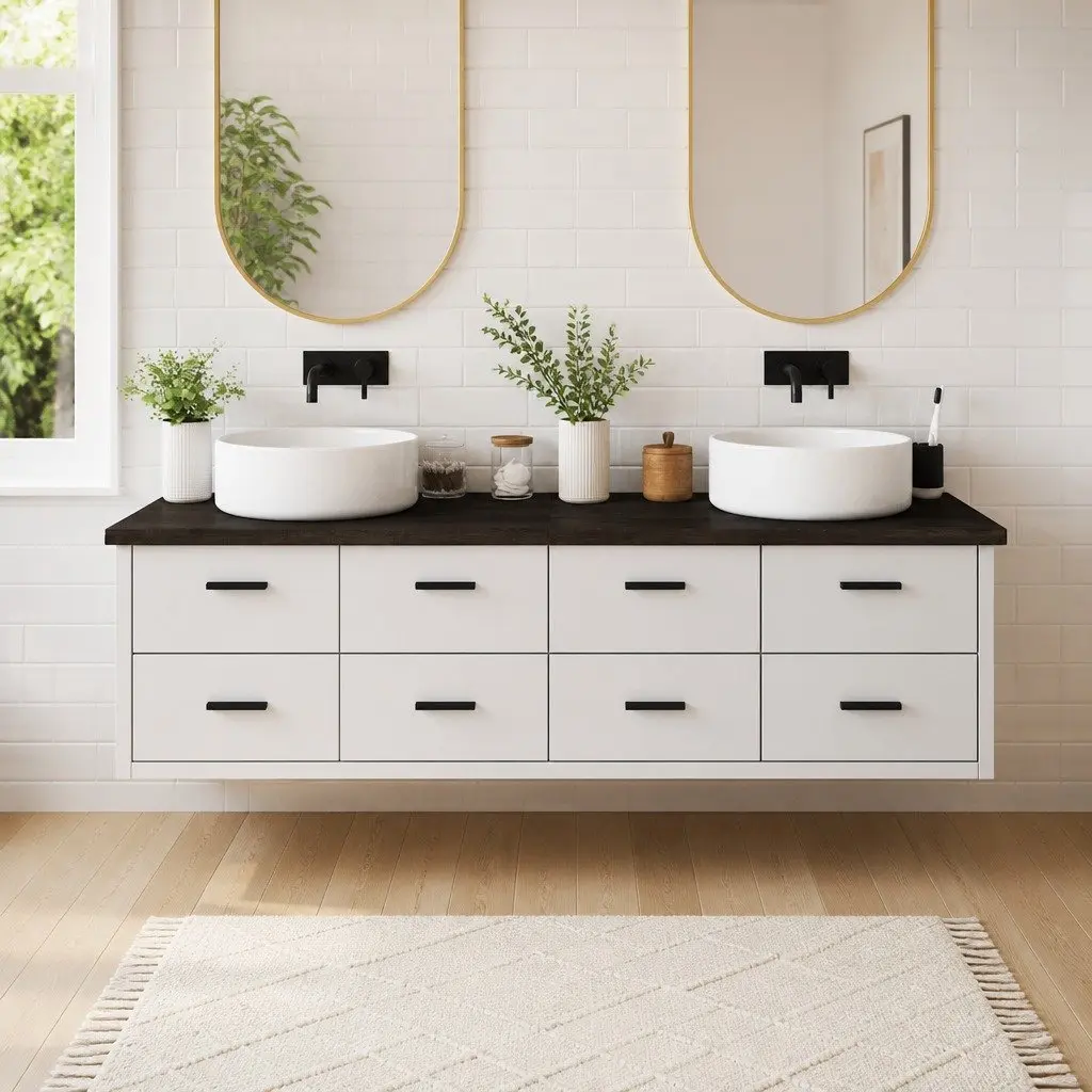 Bathroom Countertop Solid Wood Dark Brown 180x50x4cm Vanity Top