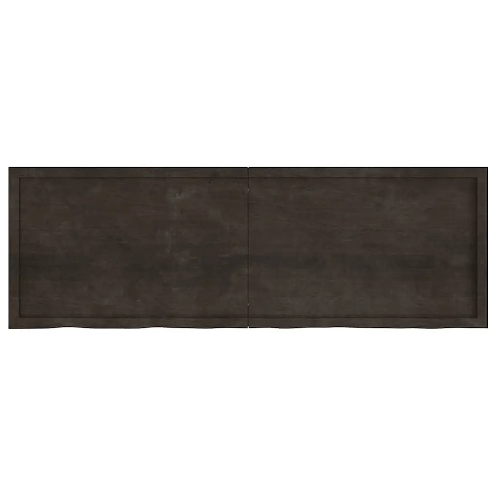 Bathroom Countertop Solid Oak Wood Dark Brown Treated 180x60x4cm
