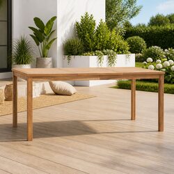 Outdoor Dining Table 180x90x77cm Solid Teak Wood Garden Patio Furniture Brown