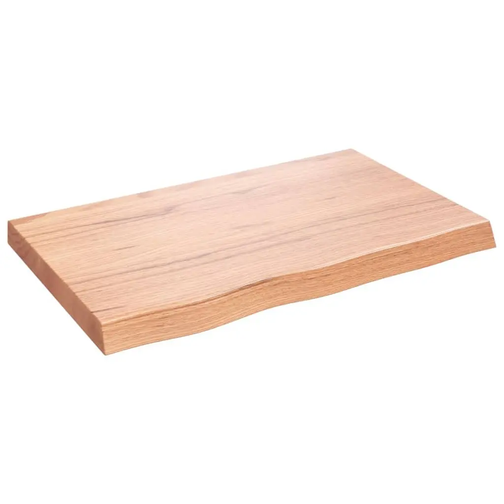 Table Top Solid Oak Wood Live Edge 80x50x6cm