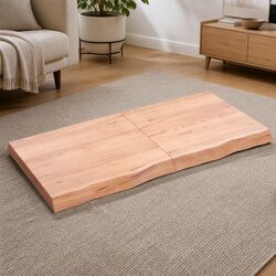 Wooden Table Top Solid Oak, Brown, 120x60x6 cm