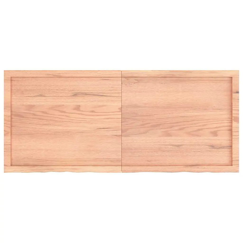 Solid Oak Wood Table Top Folding Live Edge 140x60cm Brown