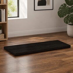 Solid Oak Table Top 80x40x4 cm Dark Brown Treated Surface