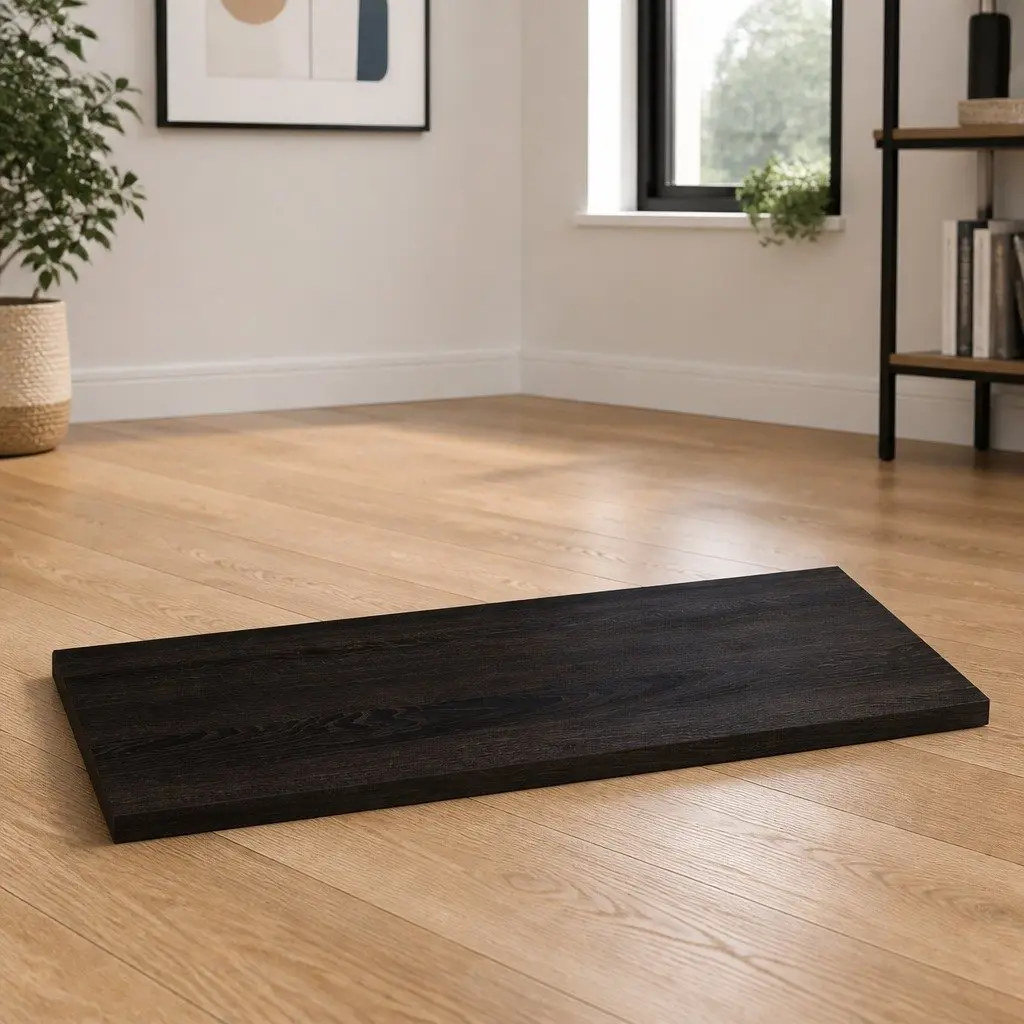 Wooden Table Top Dark Brown 80x60x2 cm Solid Oak Treated Replacement Tabletop