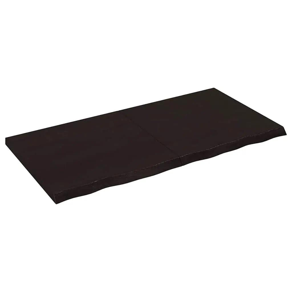 Solid Oak Wood Table Top Dark Brown 120x60cm Treated Folding Replacement Board