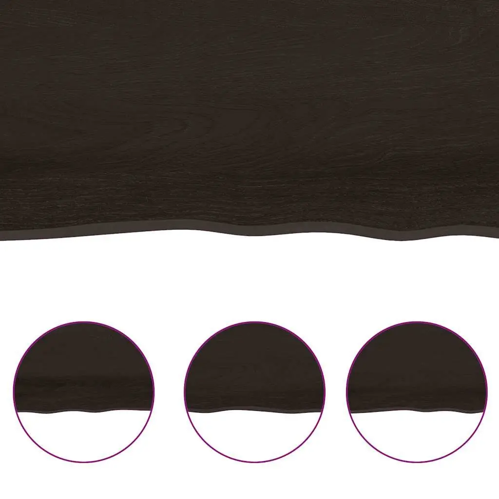 Solid Oak Wood Table Top Dark Brown 120x60cm Treated Folding Replacement Board