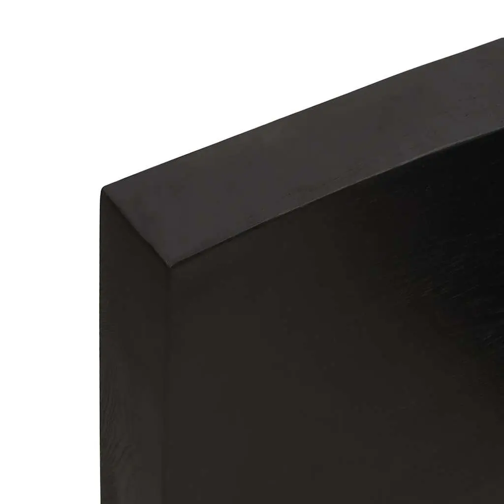 Solid Oak Wood Table Top Dark Brown 120x60cm Folding Live Edge