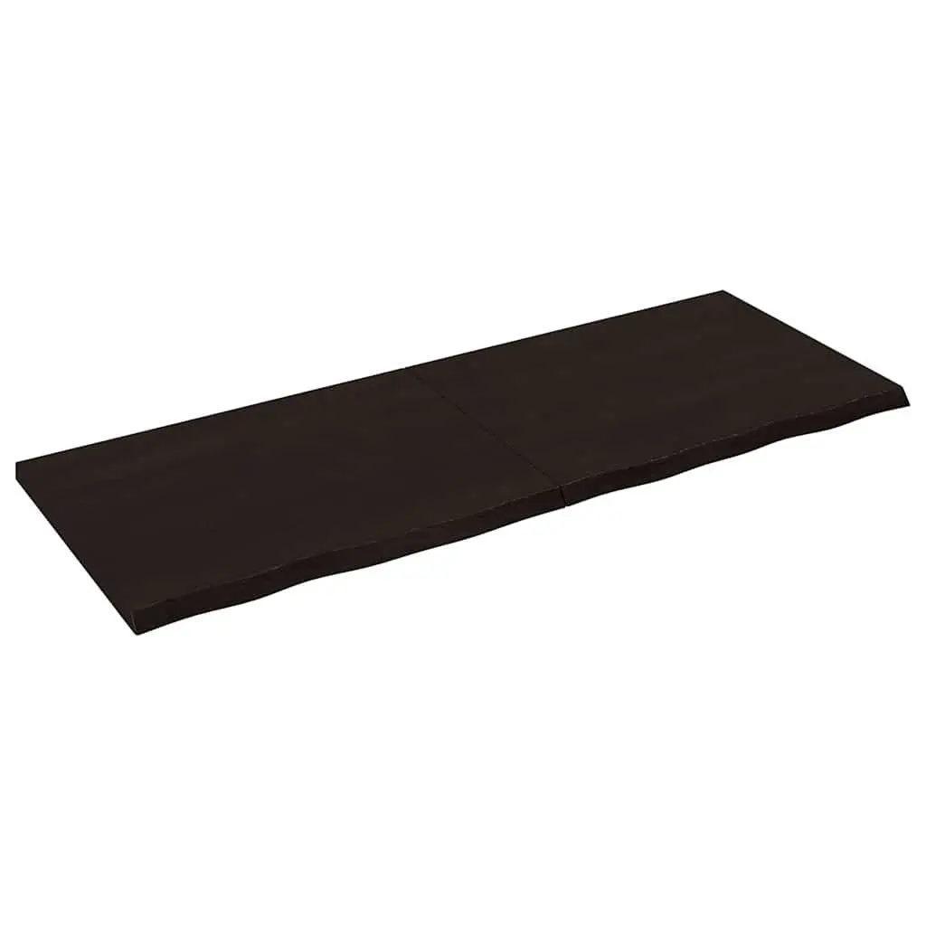 Solid Oak Wood Table Top Dark Brown 160x60cm Replacement Tabletop Natural Live