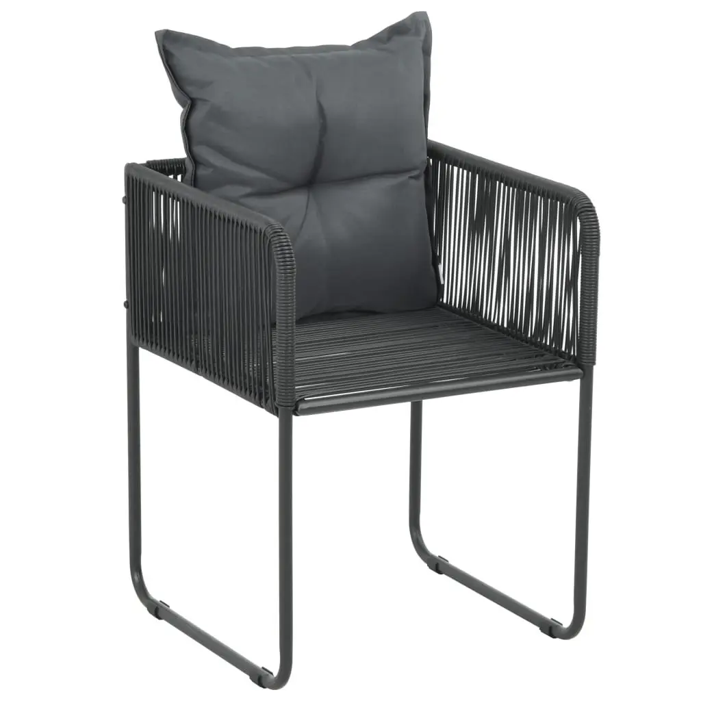 5 Piece Garden Dining Set Weather Resistant PE Rattan Steel Frame Tempered Glass Top