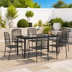 You’ll Love This 7-Piece Black Outdoor Dining Set