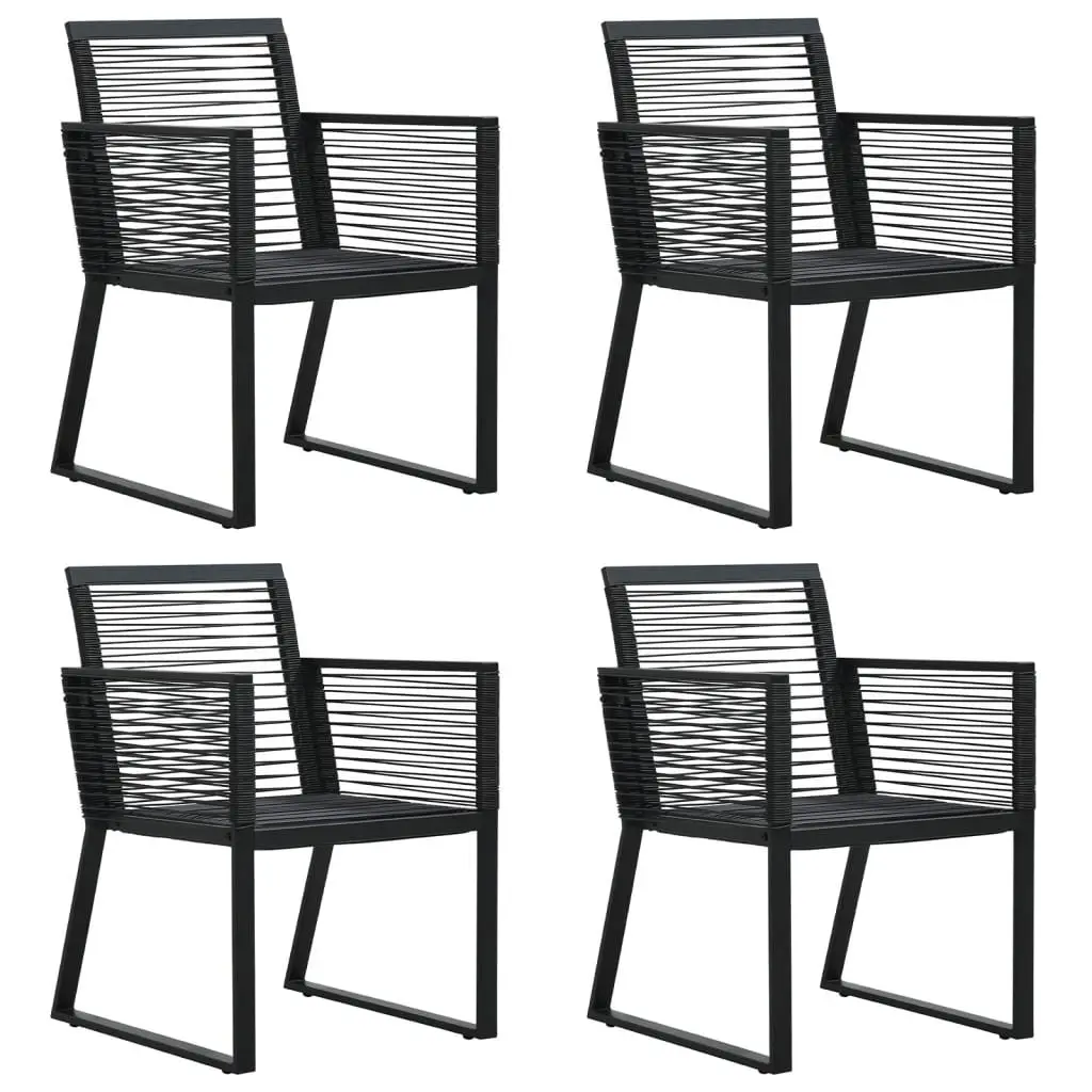 5 Piece Black Rattan Dining Set