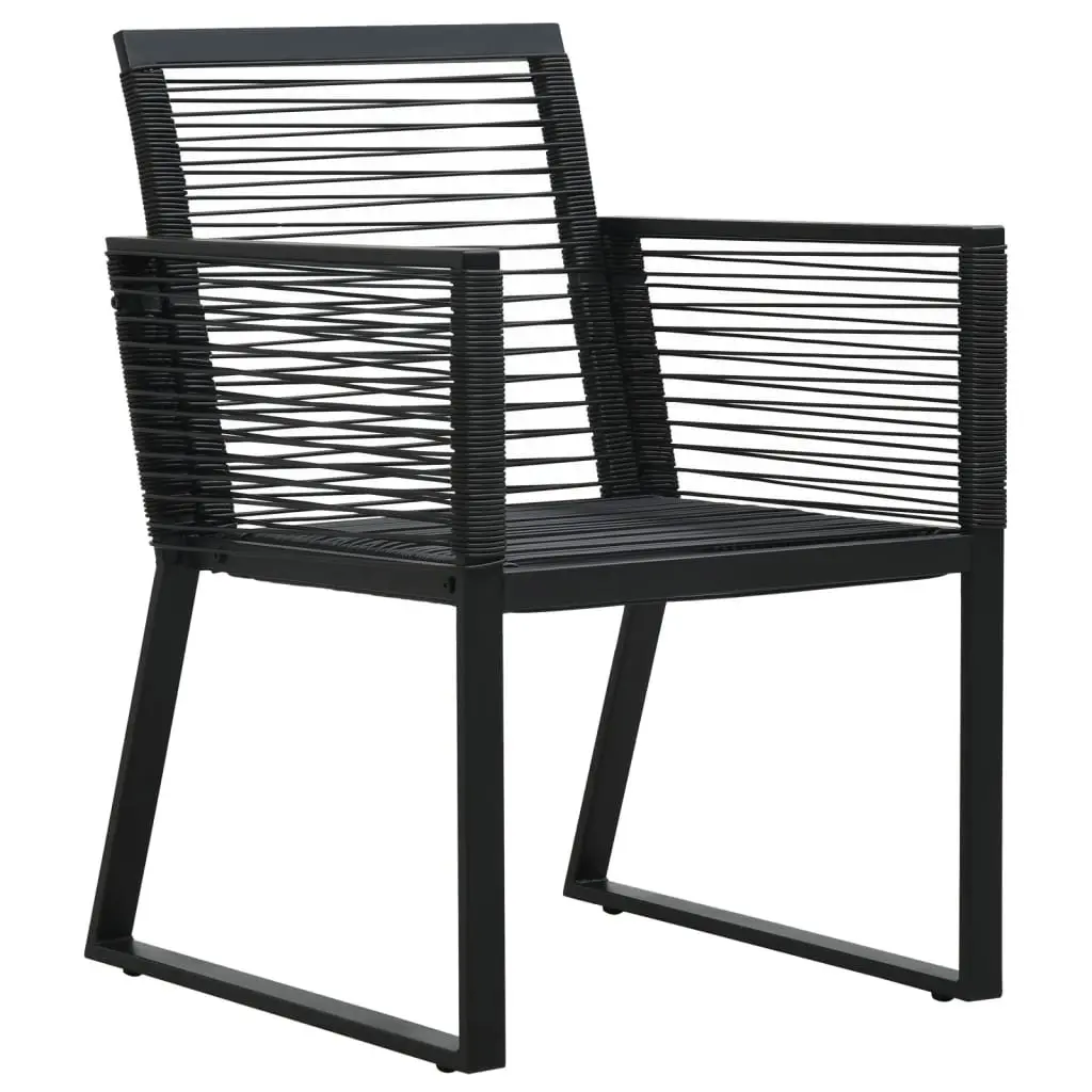 5 Piece Black Rattan Dining Set