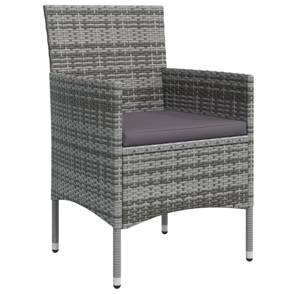 Garden Dining Set 5 Piece Outdoor Furniture Grey Black Rattan Chairs Table