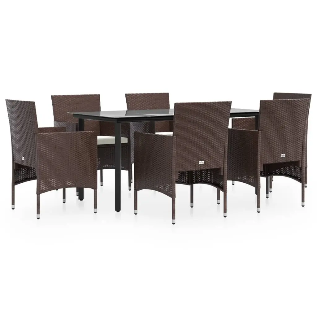 7 Piece Garden Dining Set with Cushioned Seating