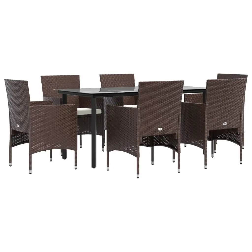 7 Piece Garden Dining Set with Cushioned Seating