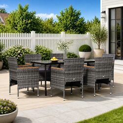 Friendly 7 Piece Outdoor Garden Dining Set with Cushions
