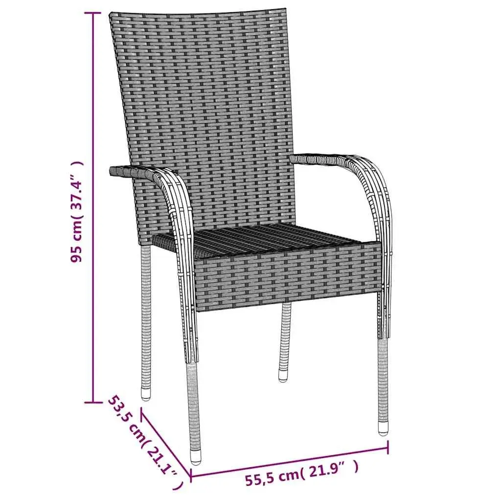 Outdoor Dining Set 5 Piece Black PE Rattan Chairs Table