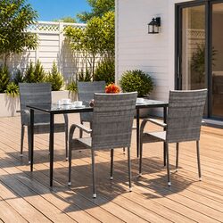 Friendly 5-Piece Grey Patio Dining Set
