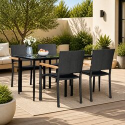 Your Perfect Outdoor Dining Set: 5-Piece Black Garden Set