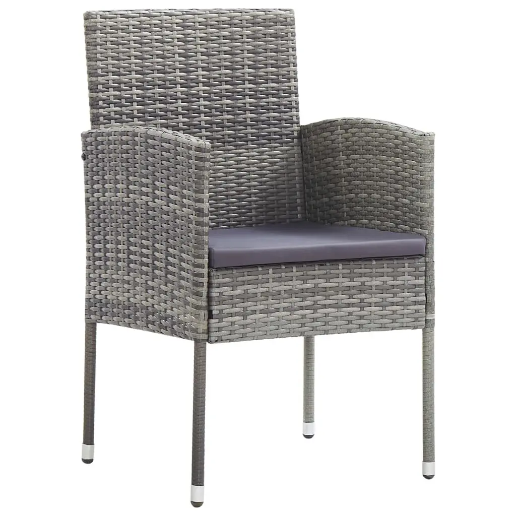 Outdoor Dining Set 5 Piece Weather-Resistant PE Rattan with Cushions Anthracite