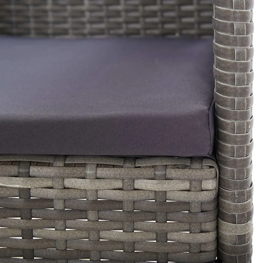 Outdoor Dining Set 5 Piece Weather-Resistant PE Rattan with Cushions Anthracite
