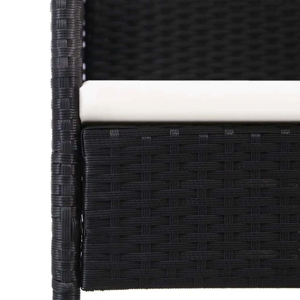 Outdoor Dining Set 5 Piece Weather-Resistant PE Rattan Black with Tempered Glass Table