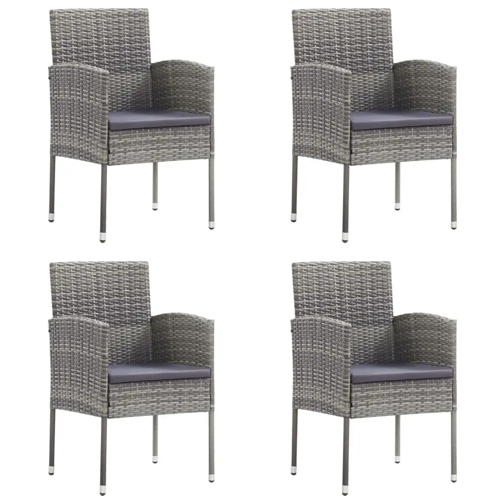 Outdoor Dining Set 5 Piece Garden Furniture PE Rattan Table Chairs Anthracite