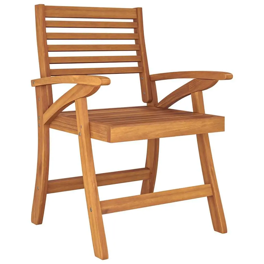 Garden Dining Set 3 Piece Outdoor Patio Furniture Brown Acacia Wood Table Chairs