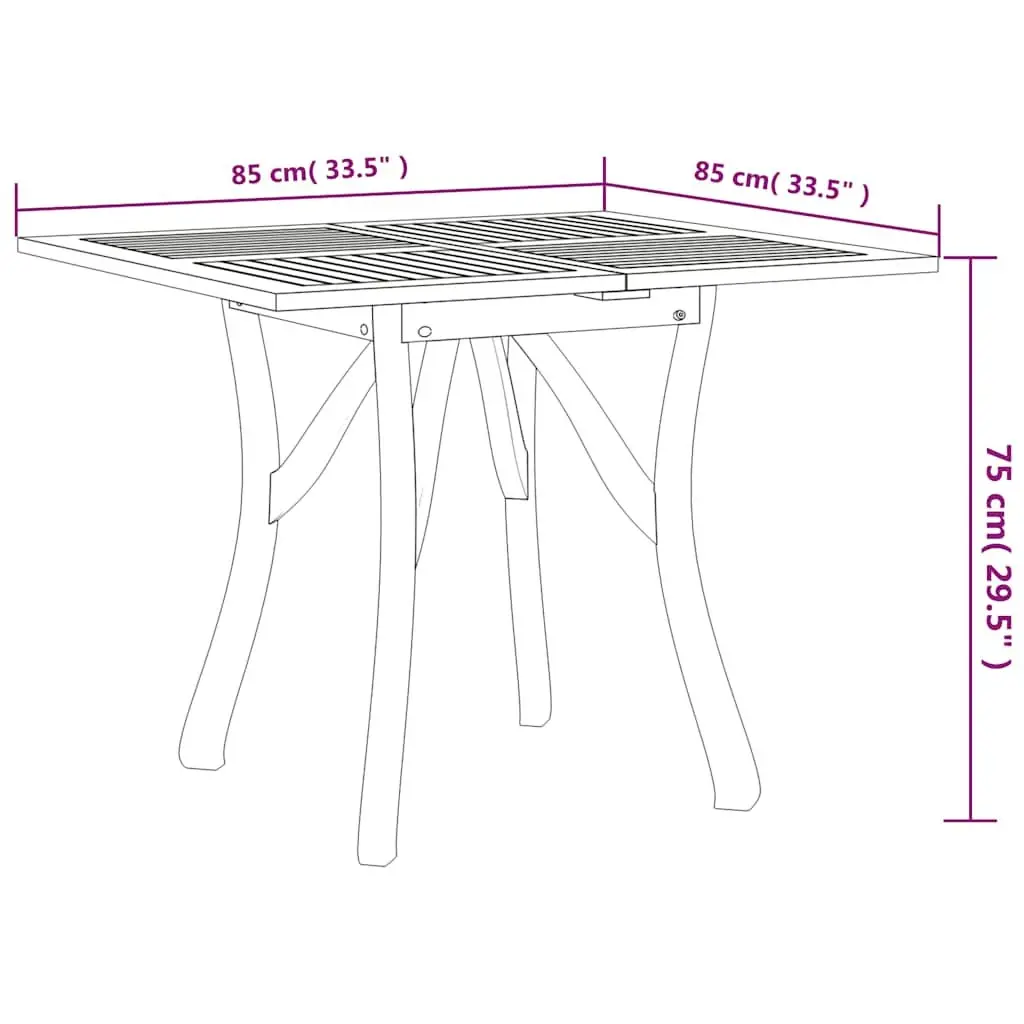Garden Dining Set Acacia Wood 3 Piece Outdoor Furniture Brown