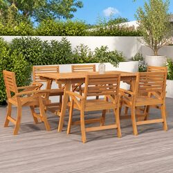 Your Ideal 7-Piece Acacia Wood Dining Set for Outdoors