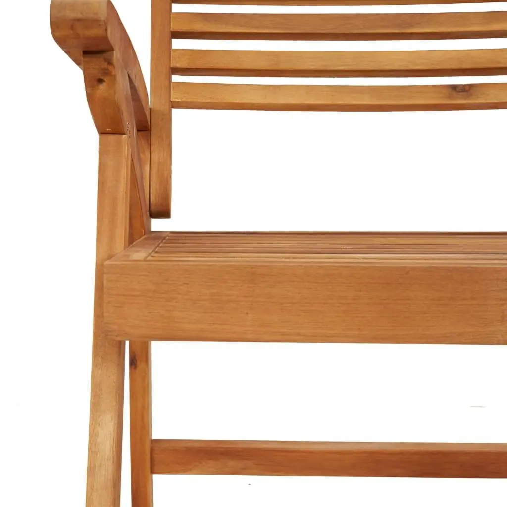 Outdoor Garden Chairs 6 pcs Brown Solid Wood Acacia Patio Seating Armrest