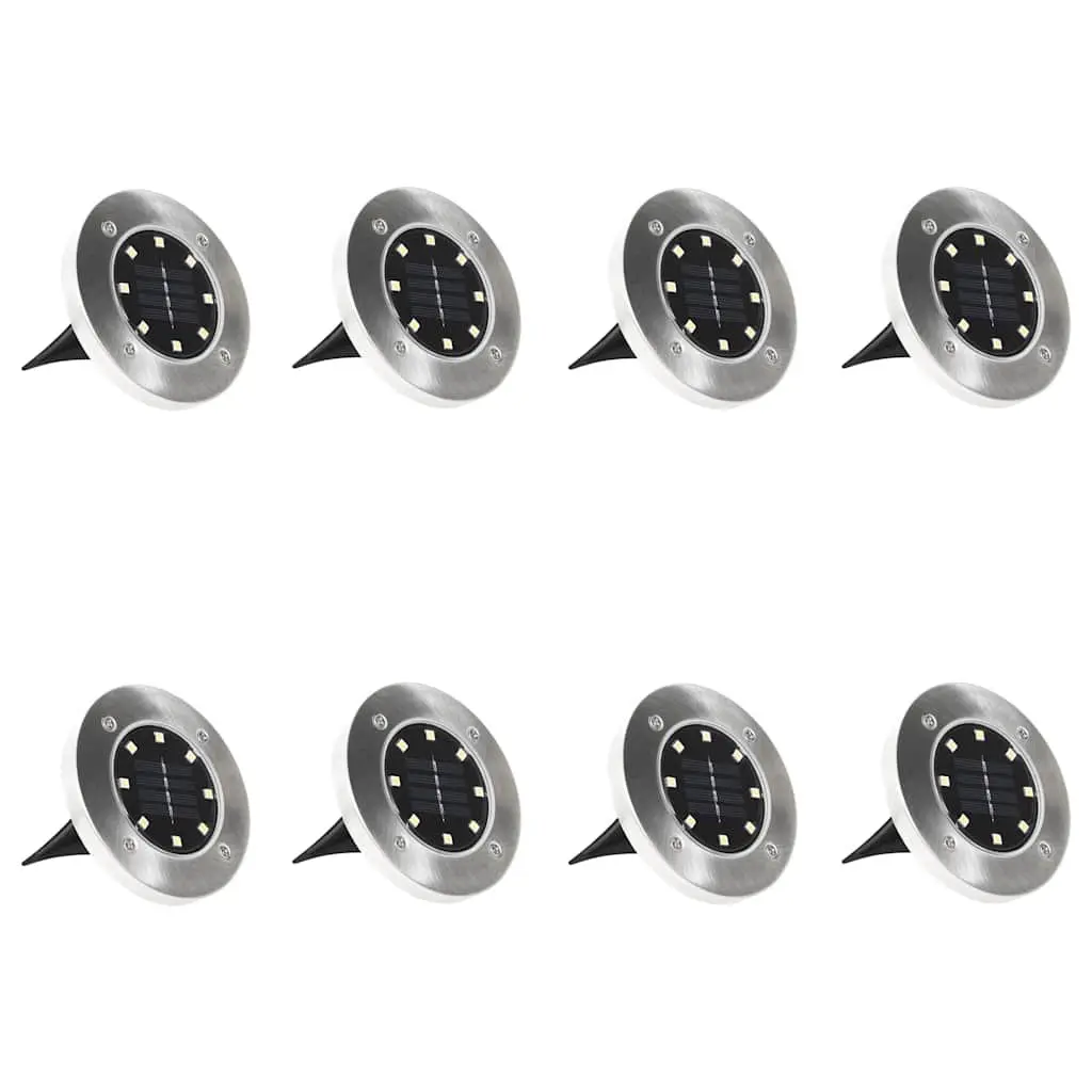 Solar Ground Lights RGB 8 Piece Outdoor Garden Patio Path Landscape Lighting
