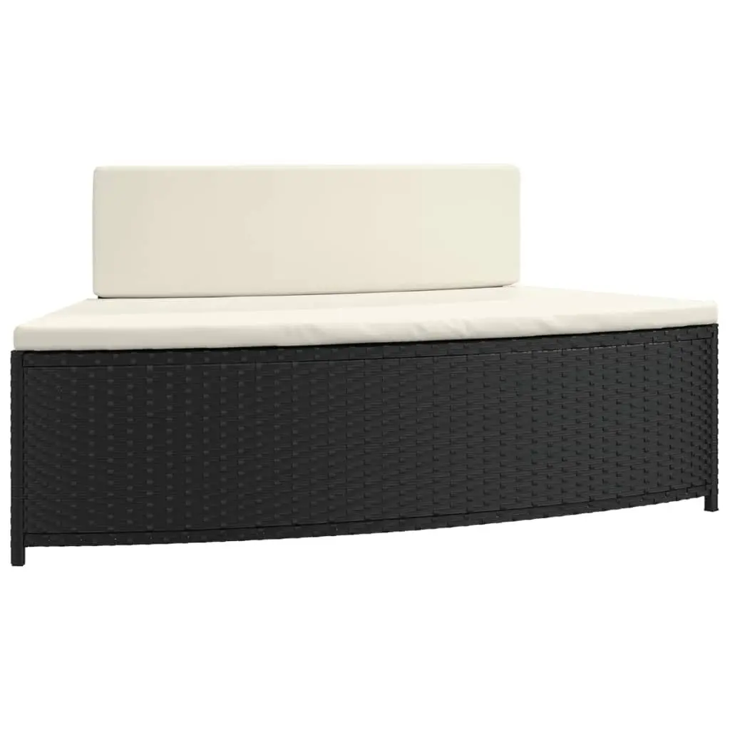 Hot Tub Surround Rattan Wood Outdoor Spa Accessories Black 2 Piece