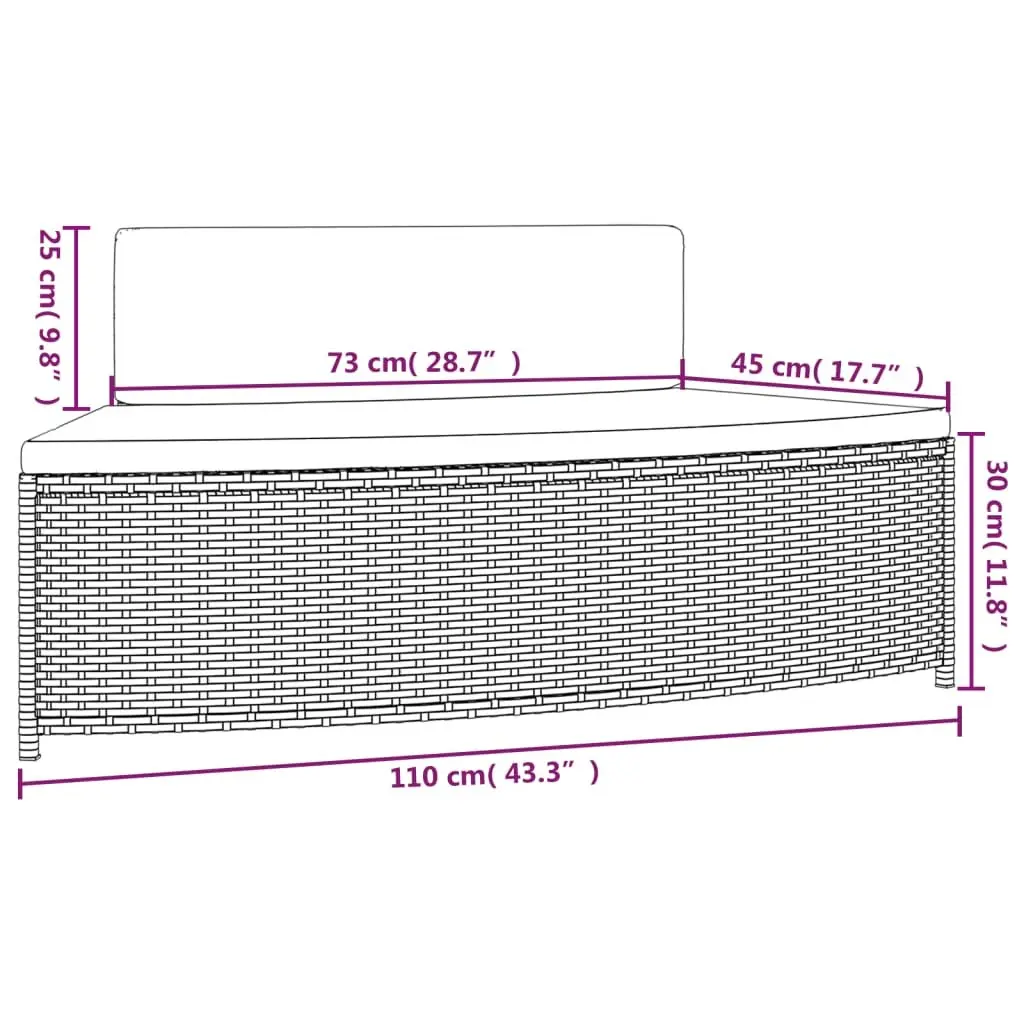 Hot Tub Surround Rattan Wood Outdoor Spa Accessories Black 2 Piece